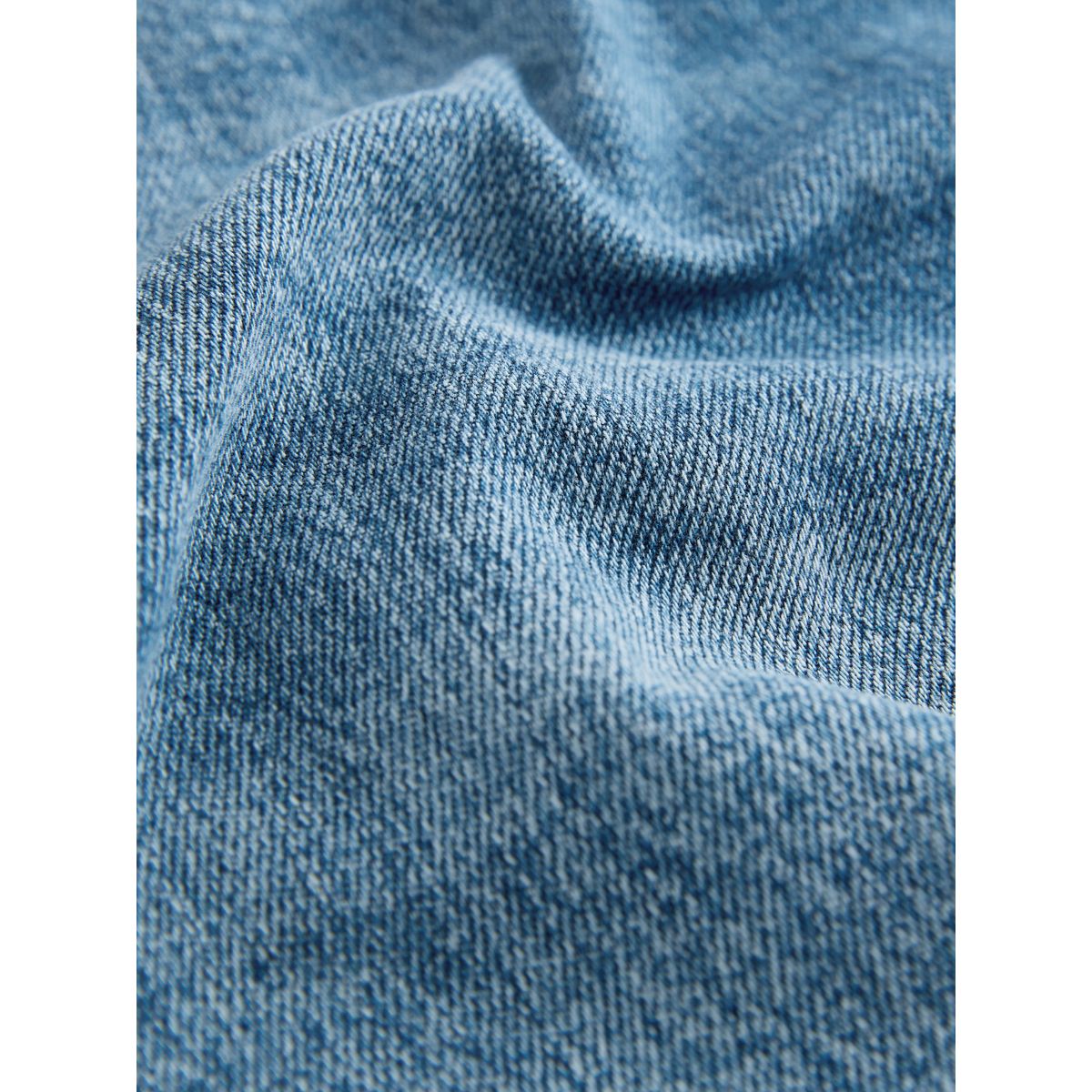 Short taille haute en jean à ourlets fendus bleu moyen, NEXT