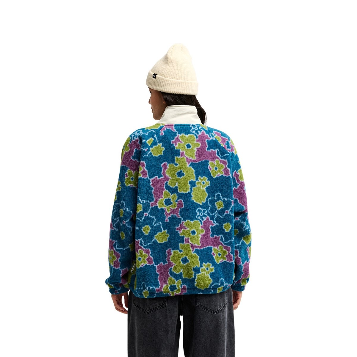 Polaire demi-zip RENEK POLAR vert calliste green pixelated flowe, QUIKSILVER