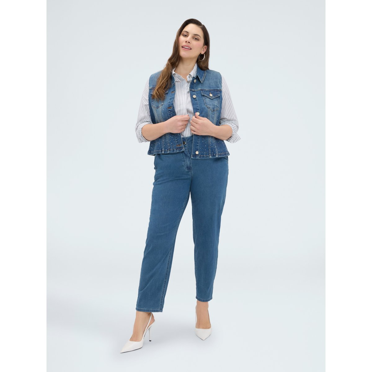 Gilet avec strass bleu, FIORELLA RUBINO