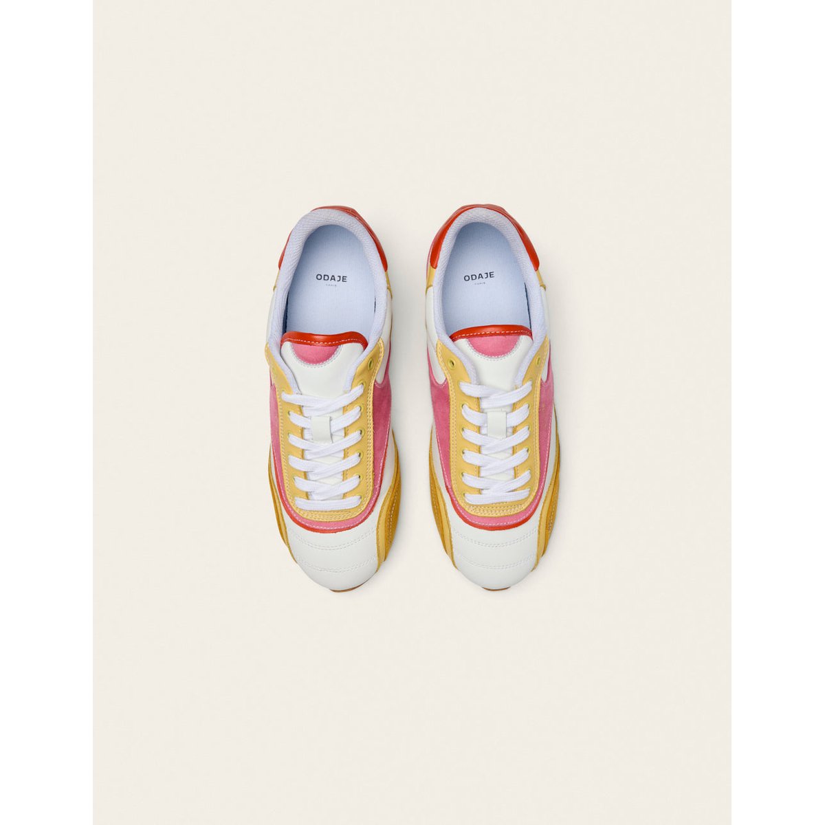 Baskets basses CHANTUA citron fuchsia orange, ODAJE