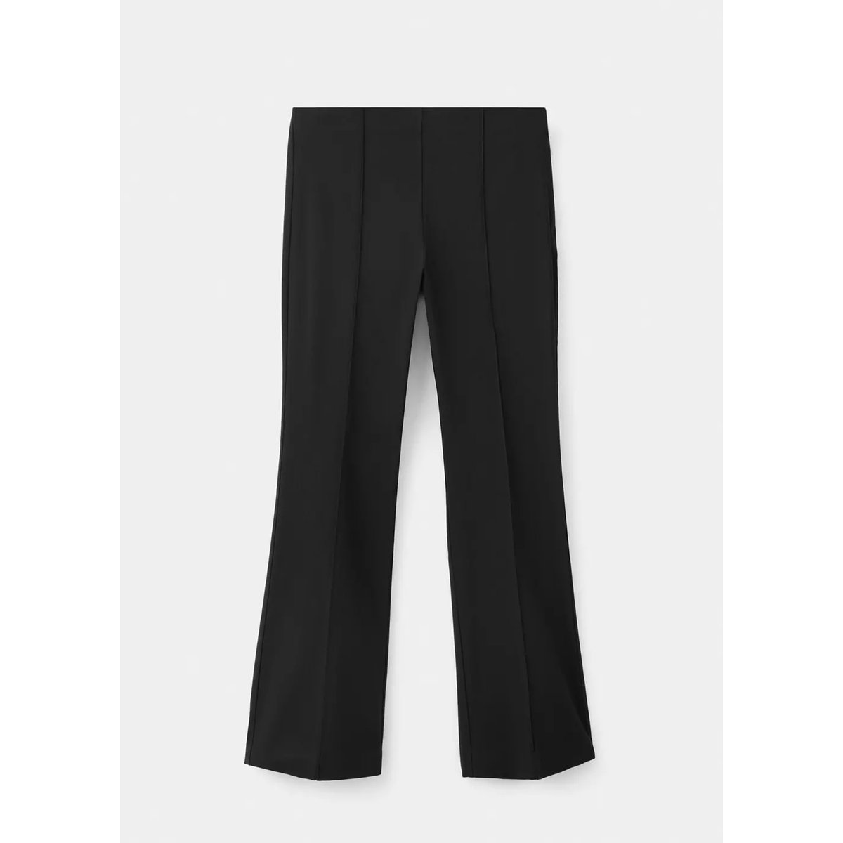 Pantalon cropped taille haute noir, MANGO