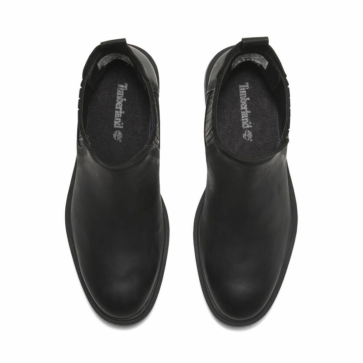 Boots chelsea en cuir Brimfield Mid noir, TIMBERLAND