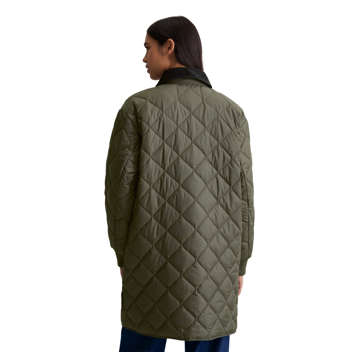 Manteau matelassé léger relaxed en polyester recyclé noir, MARC O’POLO DENIM