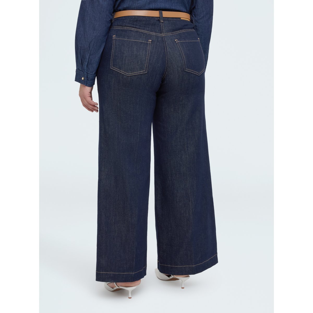 Jean Wide Leg avec ceinture amovible bleu, FIORELLA RUBINO