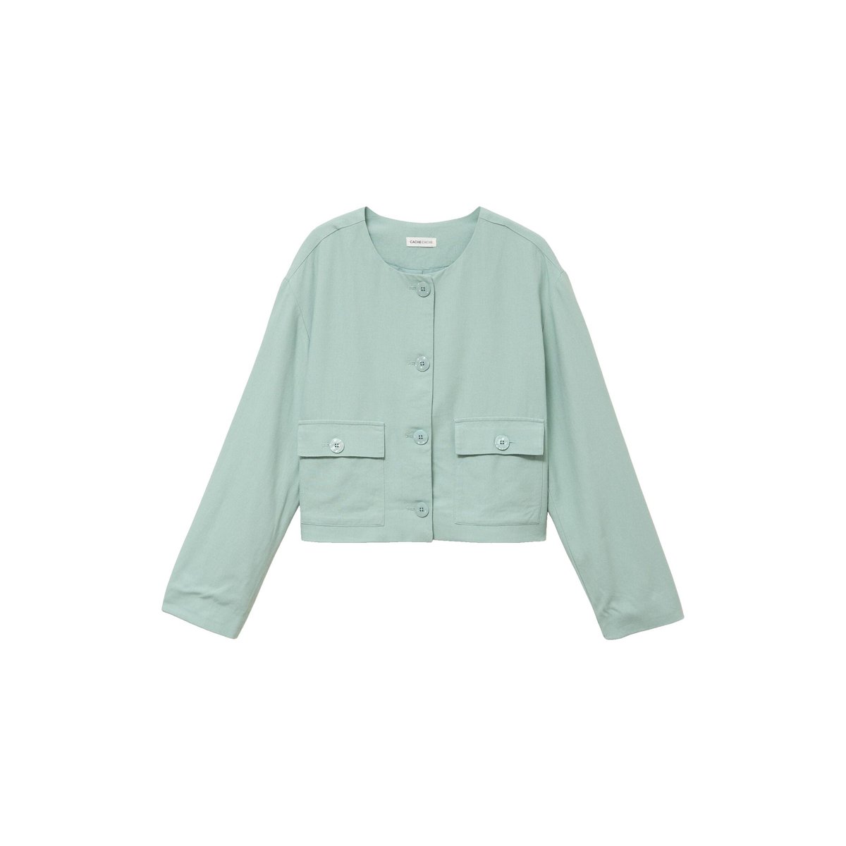 Veste coupe droite courte vert pastel, CACHE CACHE