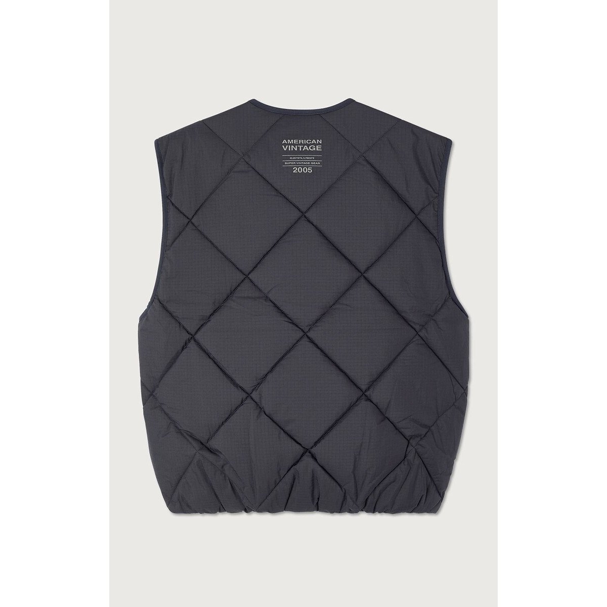 Gewatteerd vest zonder mouwen, YUPIBAM koolstof, AMERICAN VINTAGE