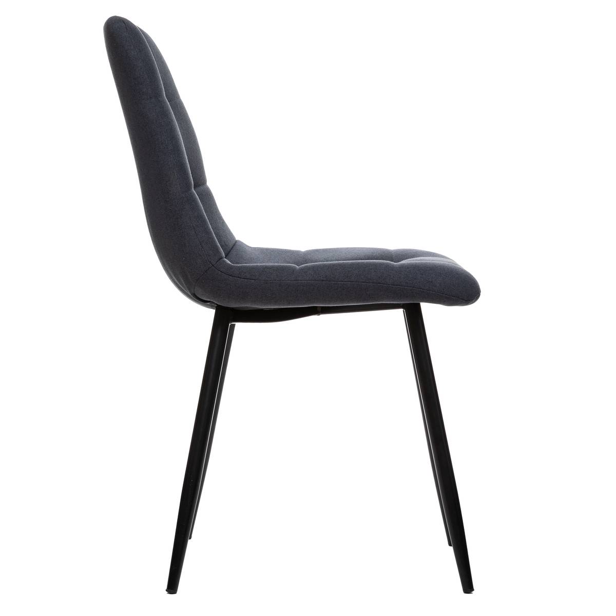 Chaise en tissu capitonné SIRAC gris foncé, ATMOSPHERA