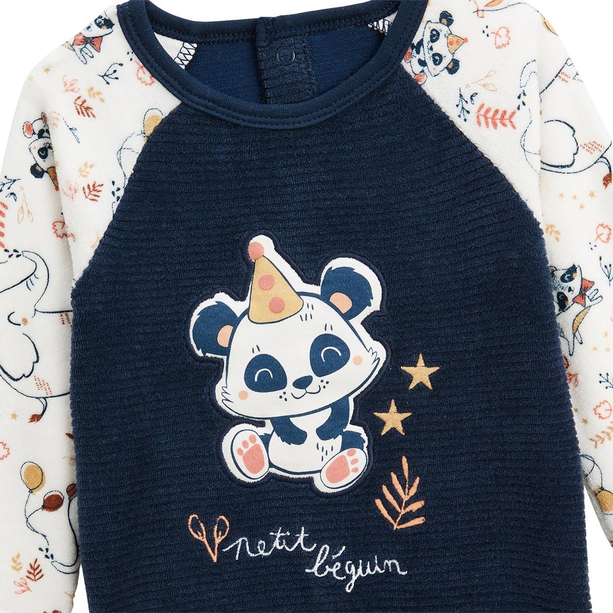 Pyjama bébé en velours Cirque d'automne bleu, PETIT BEGUIN