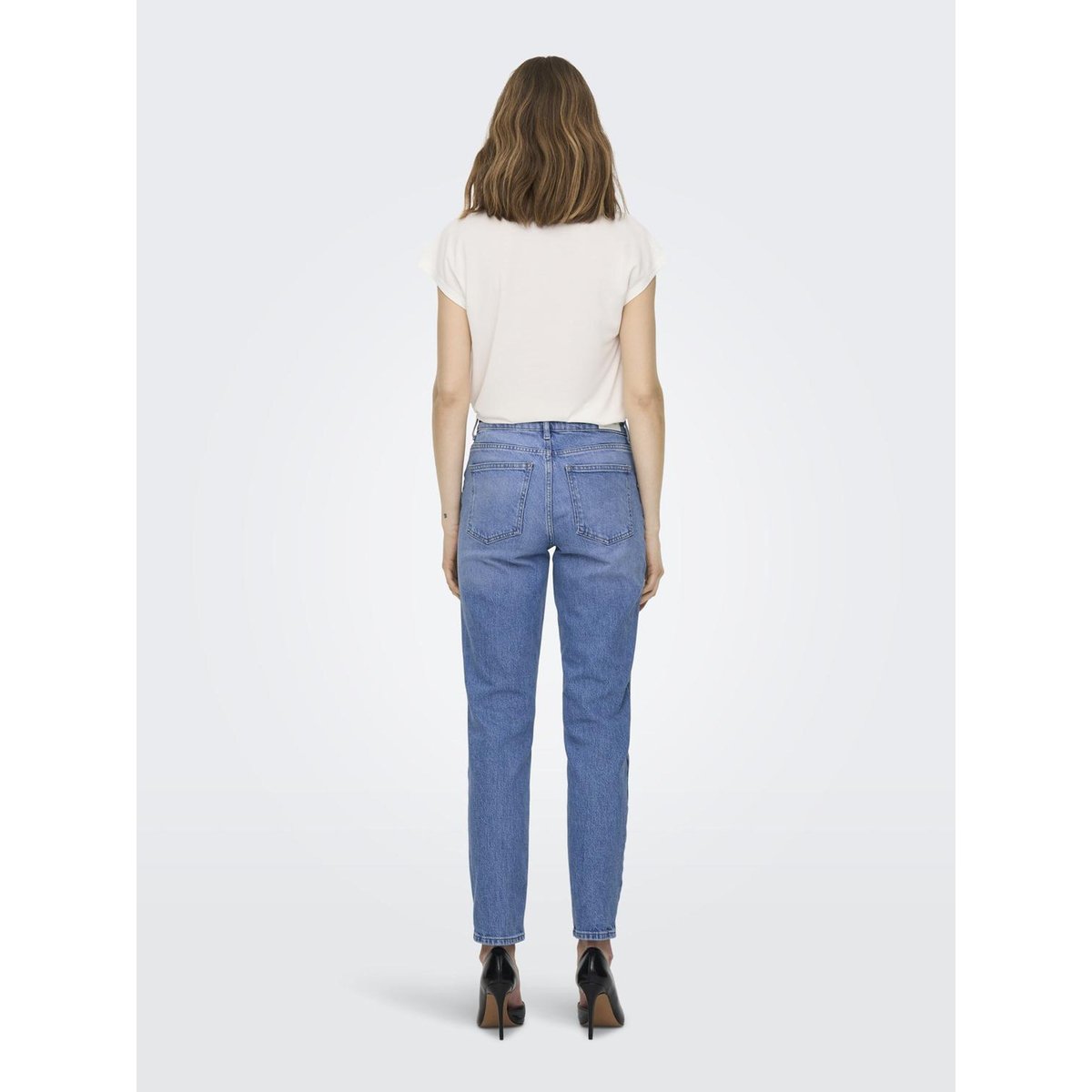 ONLEMILY Taille haute Straight Fit Jeans Jean coupe droite light blue denim, ONLY