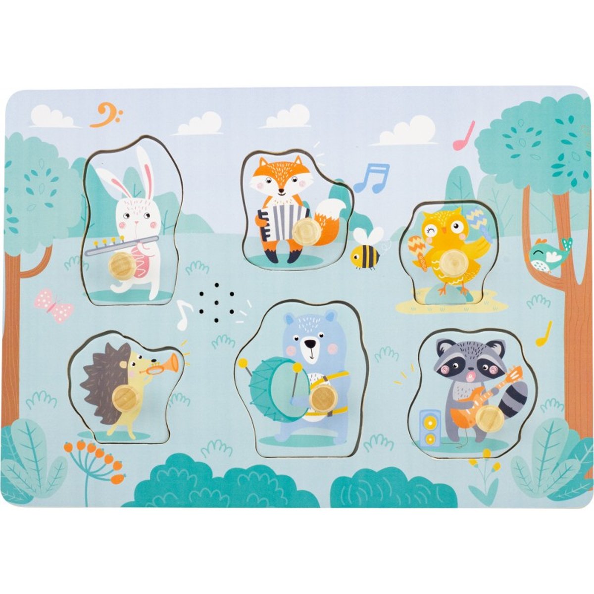 Puzzle sonore Les animaux musiciens vert, ULYSSE