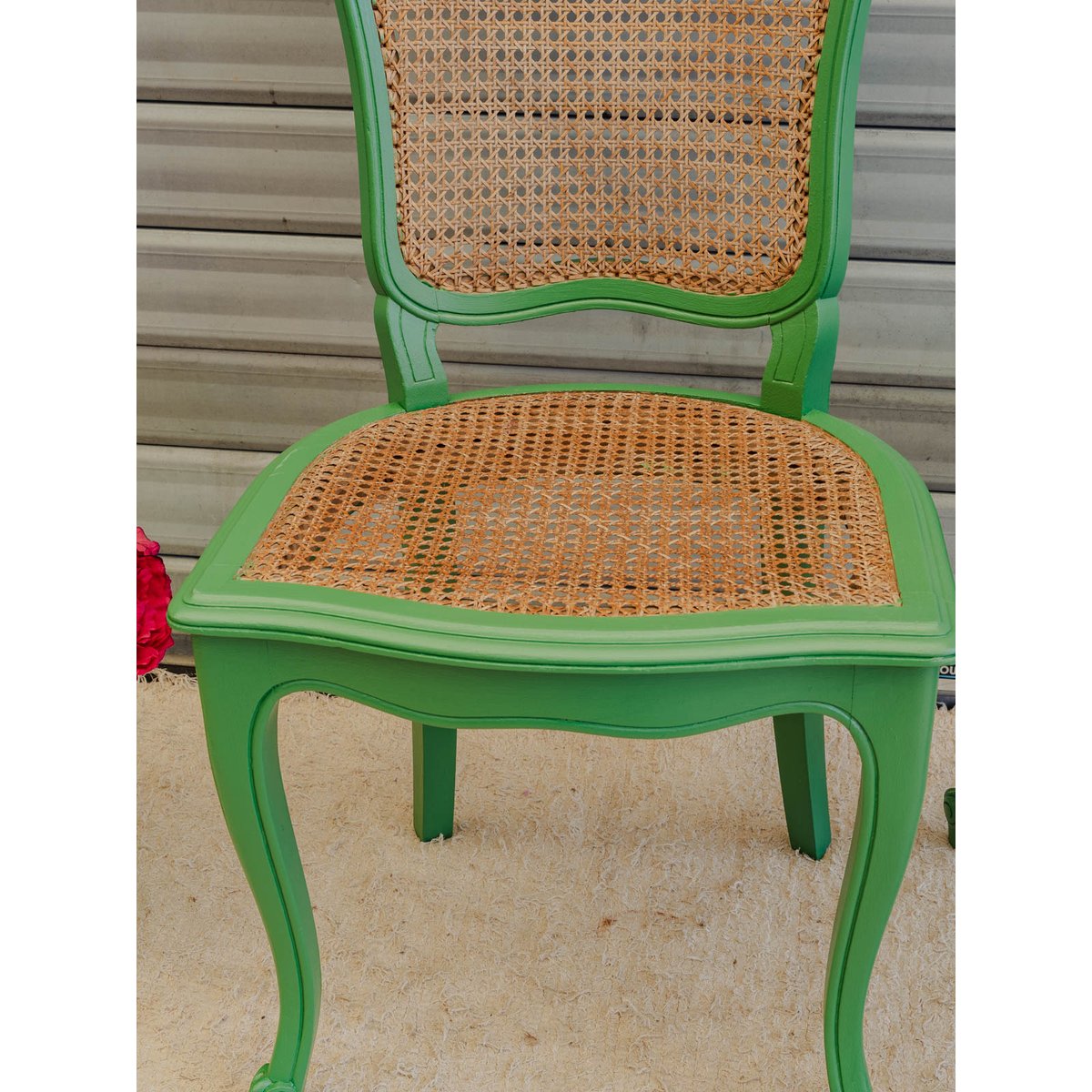 Paire de chaises en bois vert Claude N°1654 - Bon état vert, DEBONGOUT