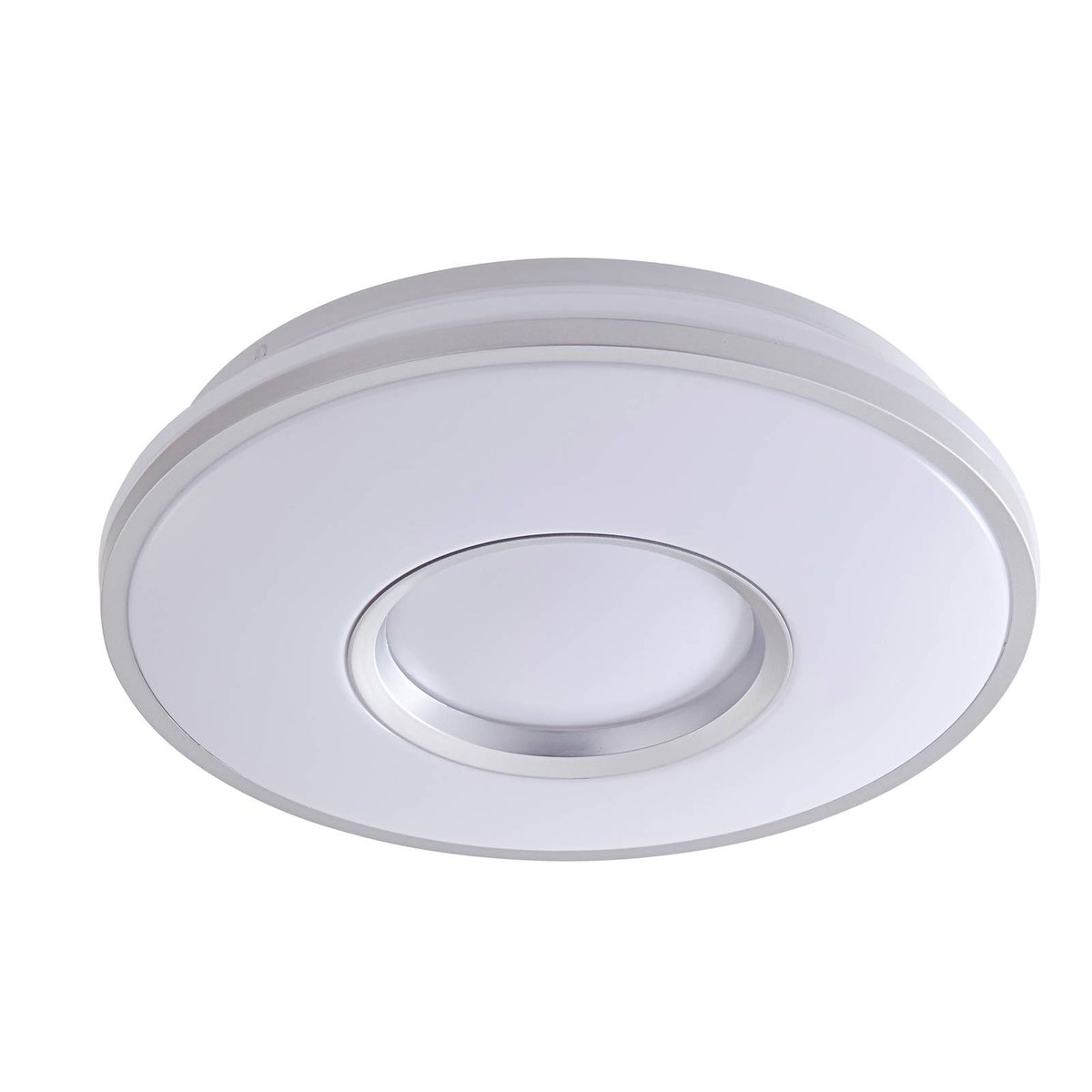 Plafonnier en métal moderneLED, Furgo argent, blanc, LINDBY