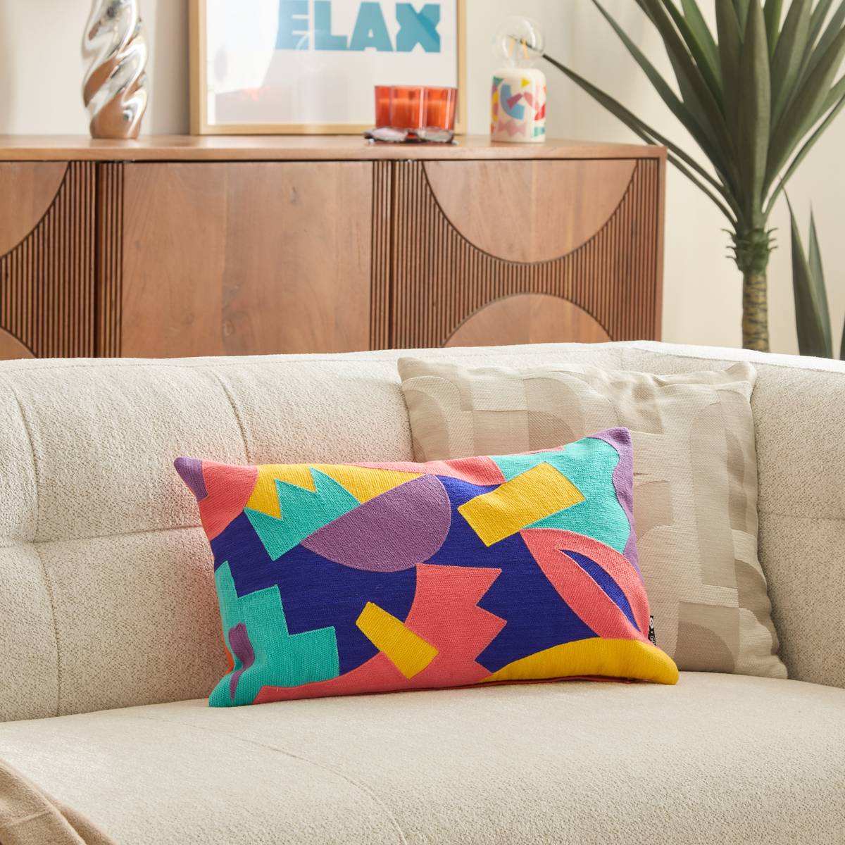 Coussin rectangulaire en coton G&L multicolore, ATMOSPHERA