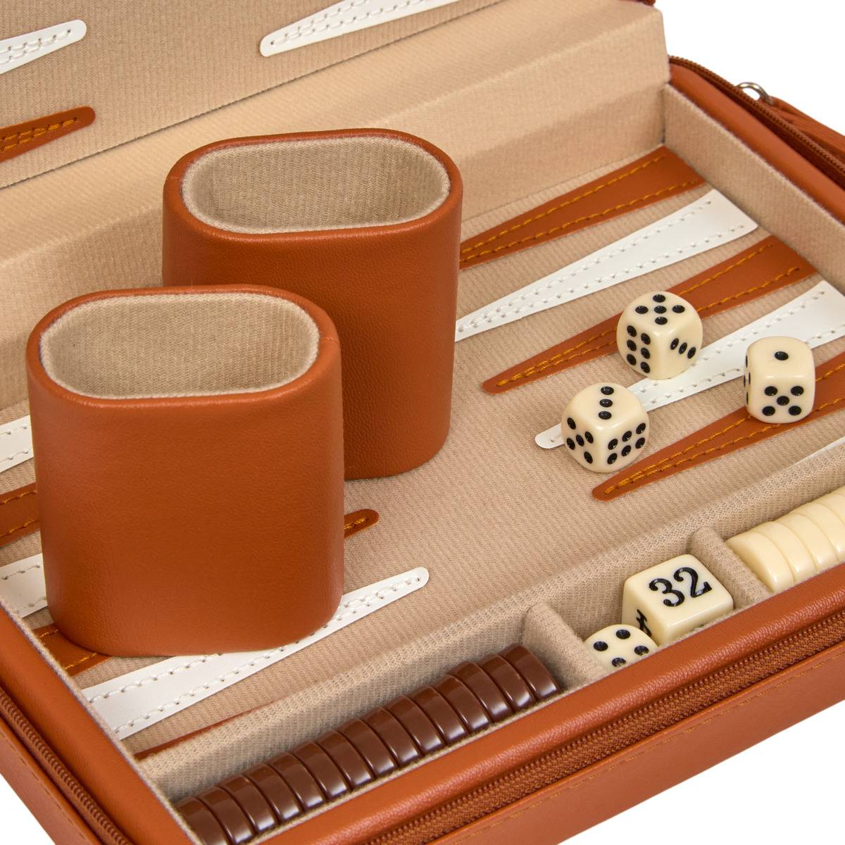 Jeu de backgammon MADY marron camel, ATMOSPHERA