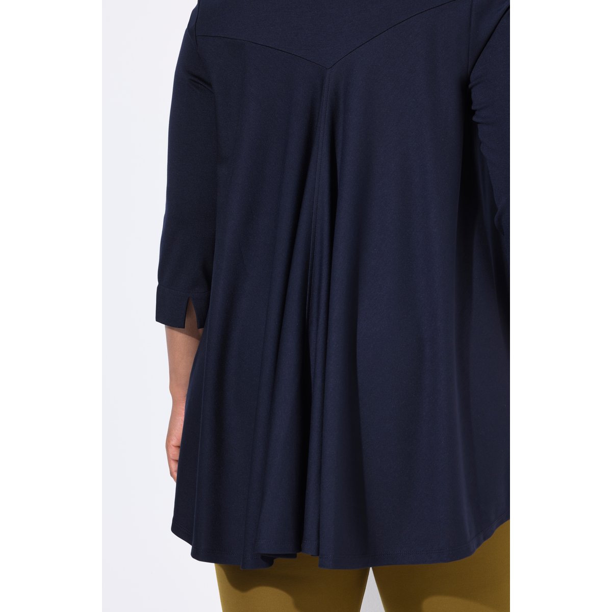 T-shirt col calice et manches 3/4 marine foncé, ULLA POPKEN