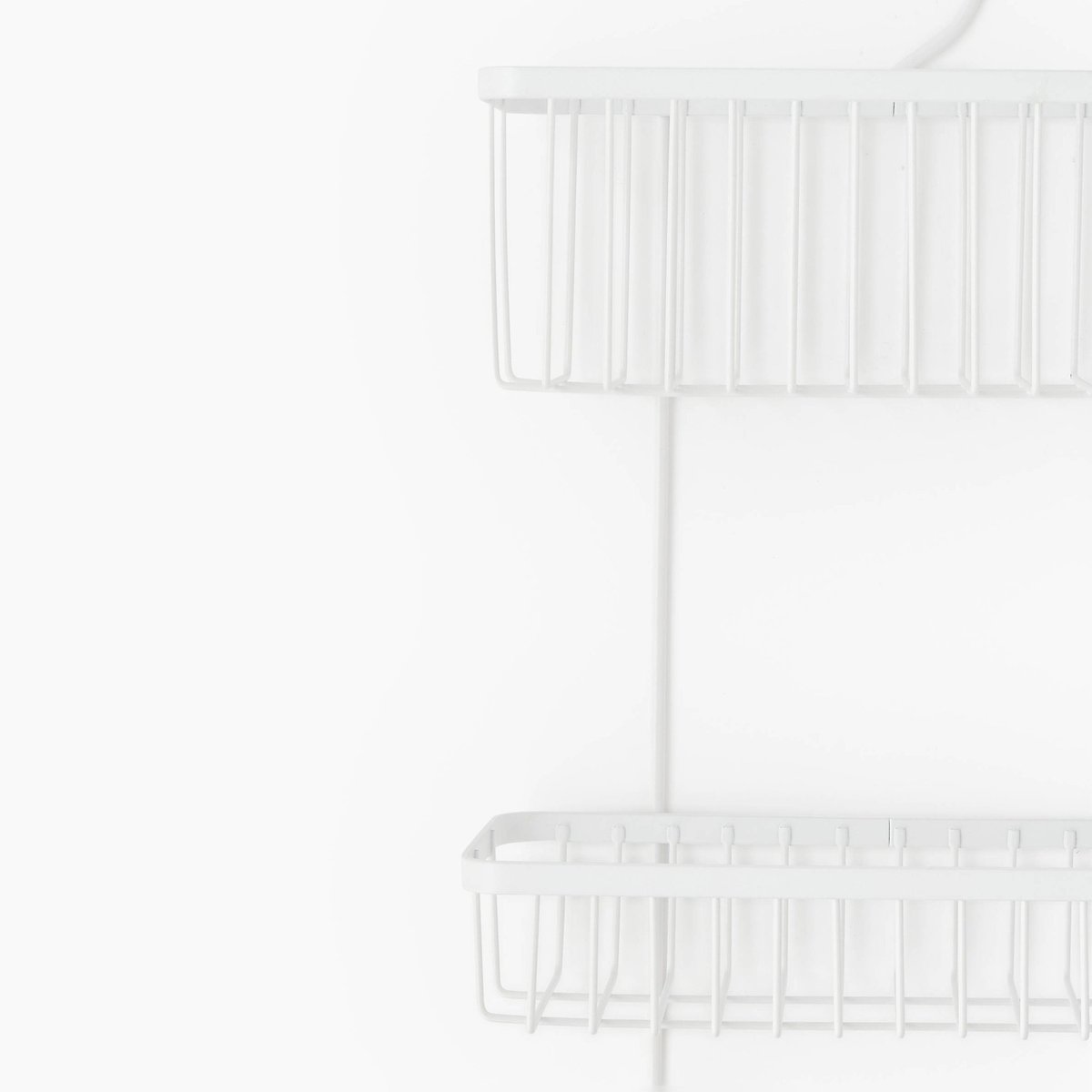 Caddie de douche, 25x10.5x44cm, en métal épais blanc, MONOPRIX