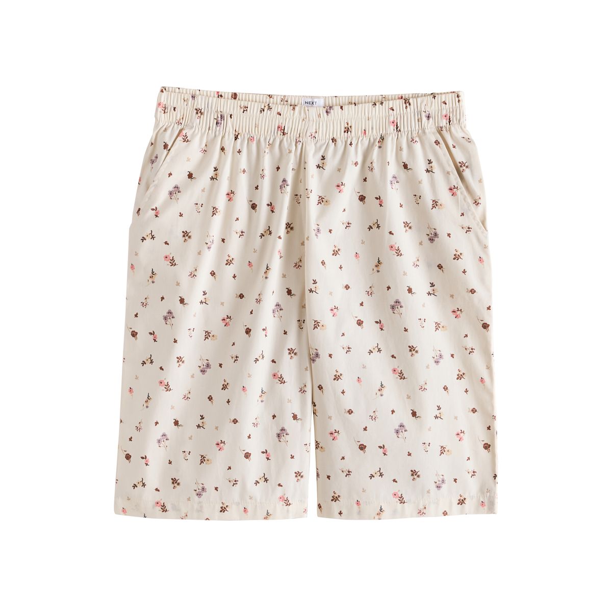 Bermuda en coton, lot de 2 rayures écrues/petits pois, NEXT