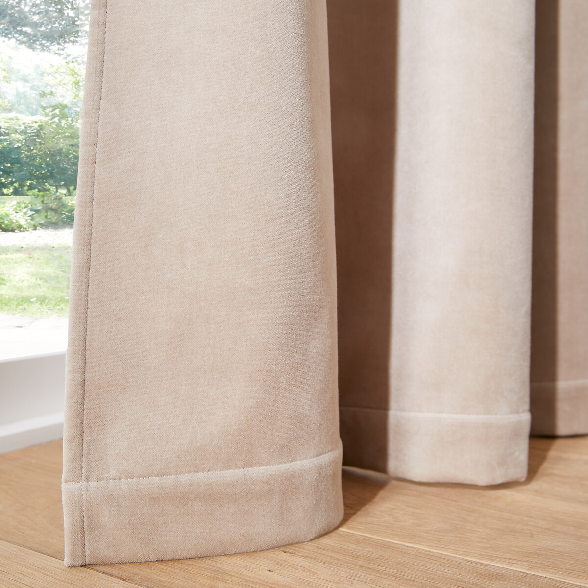 Rideau thermique velours pattes cachées, Velvet beige, LA REDOUTE INTERIEURS