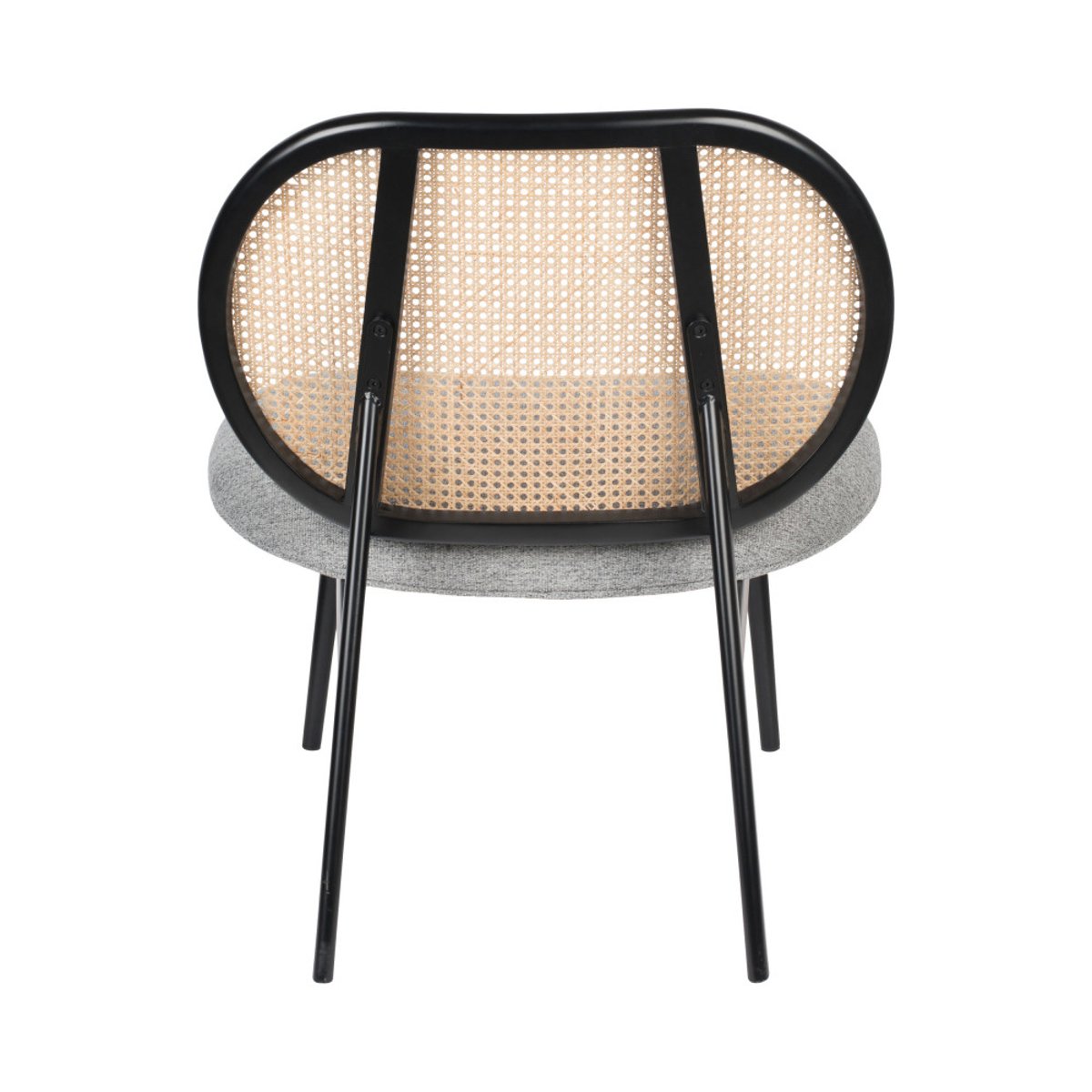 Fauteuil lounge en tissu et cannage - SPIKE gris, ZUIVER