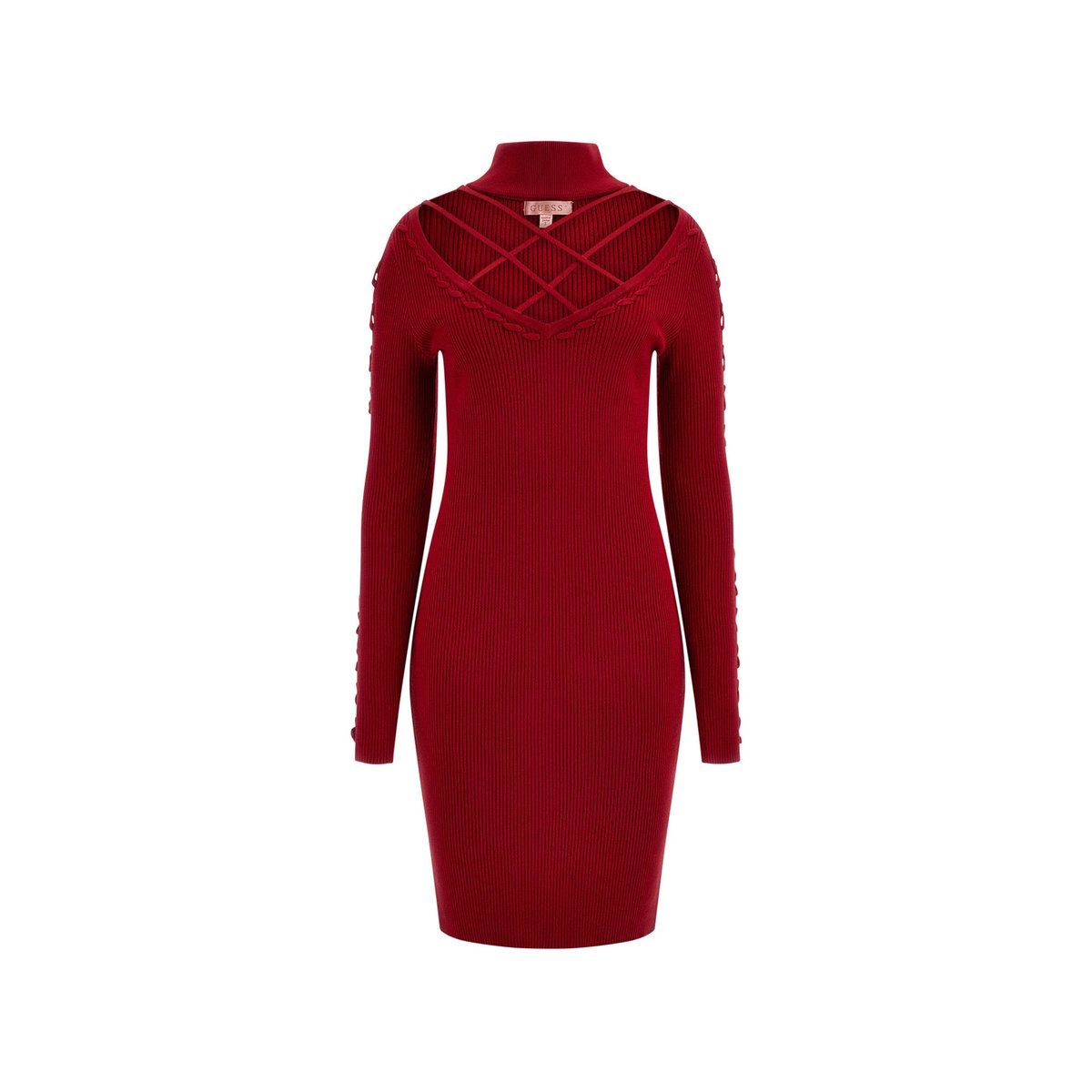 GUESS Mini robe-pull ajourée rouge, GUESS