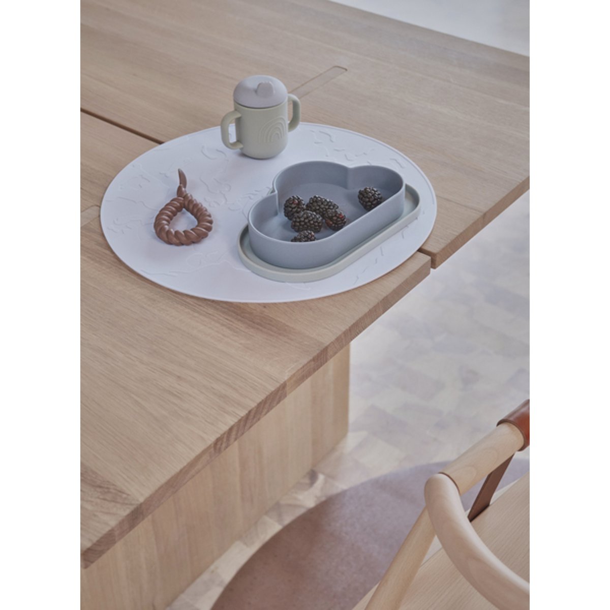 Sets de table en silicone mappemonde MINI bleu, OYOY LIVING DESIGN