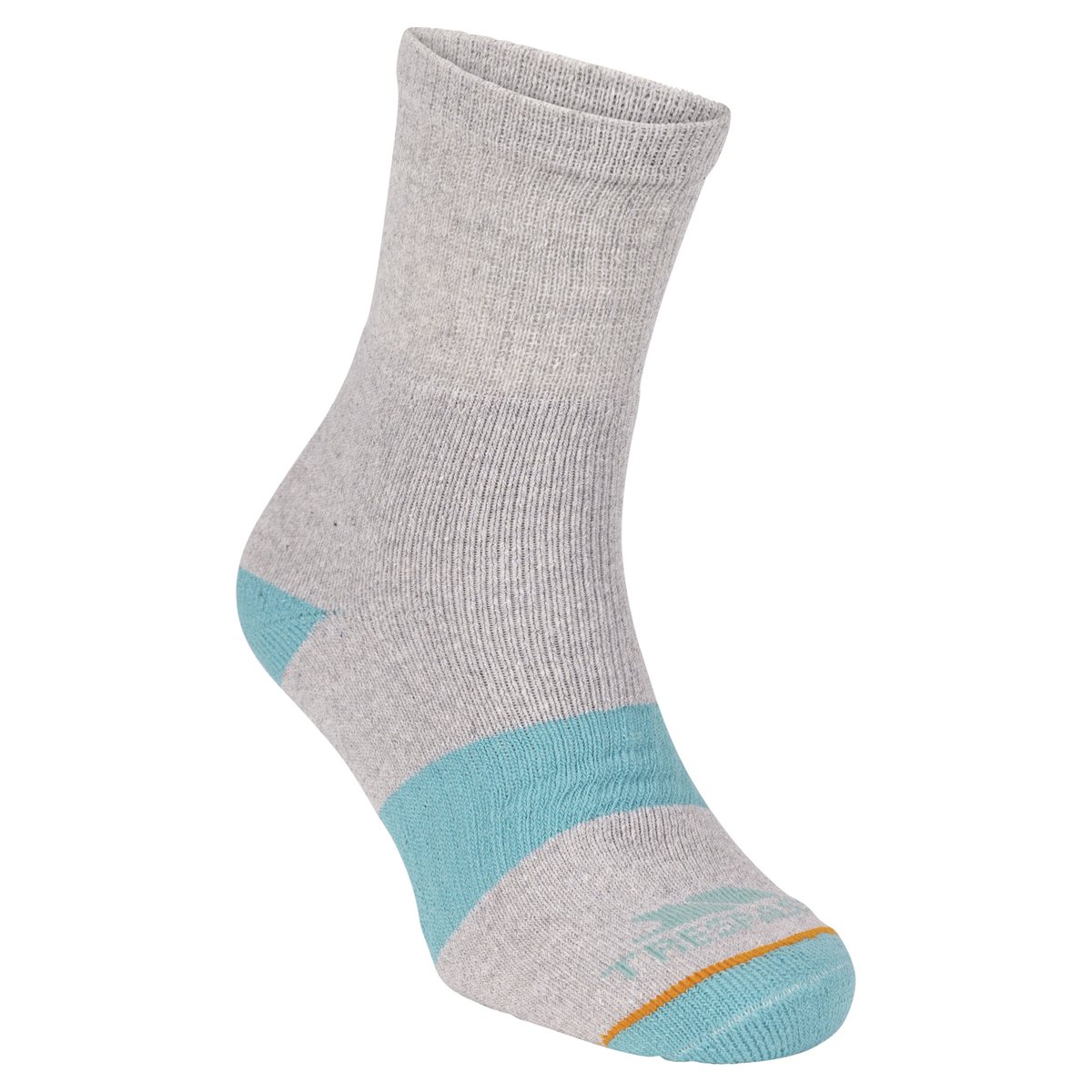 Lot de 5 paires de chaussettes mi-hautes bicolores WENDALL bleu indigo / gris chiné / rose, TRESPASS
