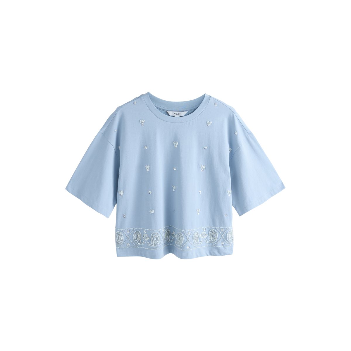 T-shirt à manches courtes cachemire bleu, NEXT