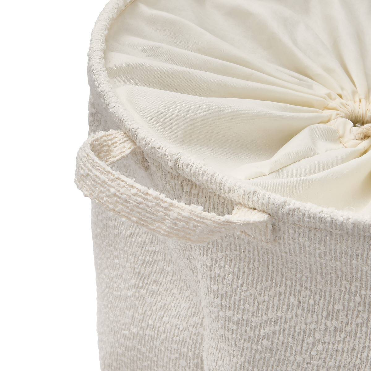 Panier à linge rond pliable BOUCLETTE blanc, 5FIVE SIMPLY SMART