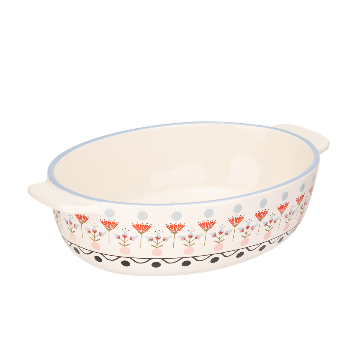 28cm Painted Table Ceramic Oval Roasting Dish multi-coloured, CATH KIDSTON