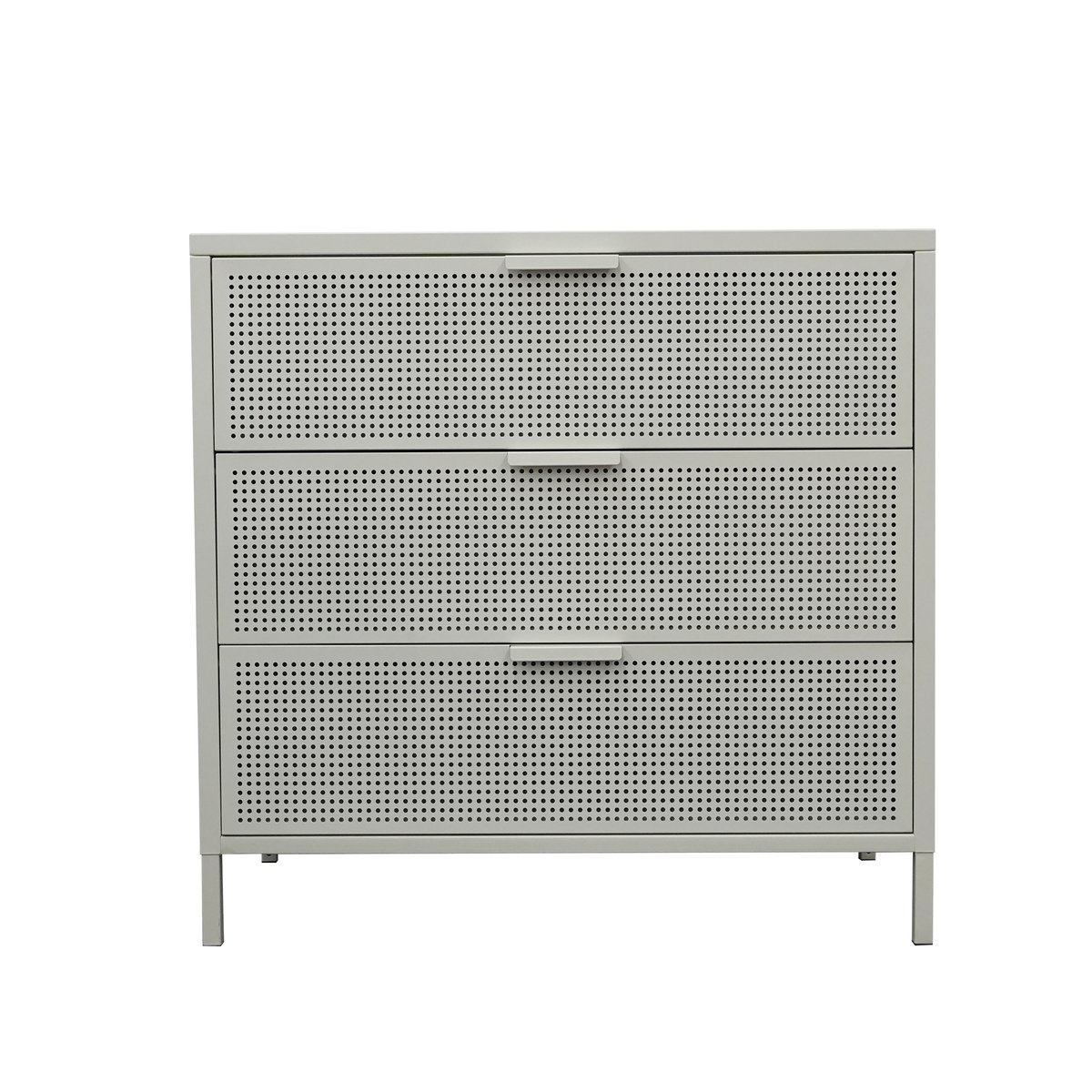 Commode 3 tiroirs, métal, JOEN beige, NORDLYS