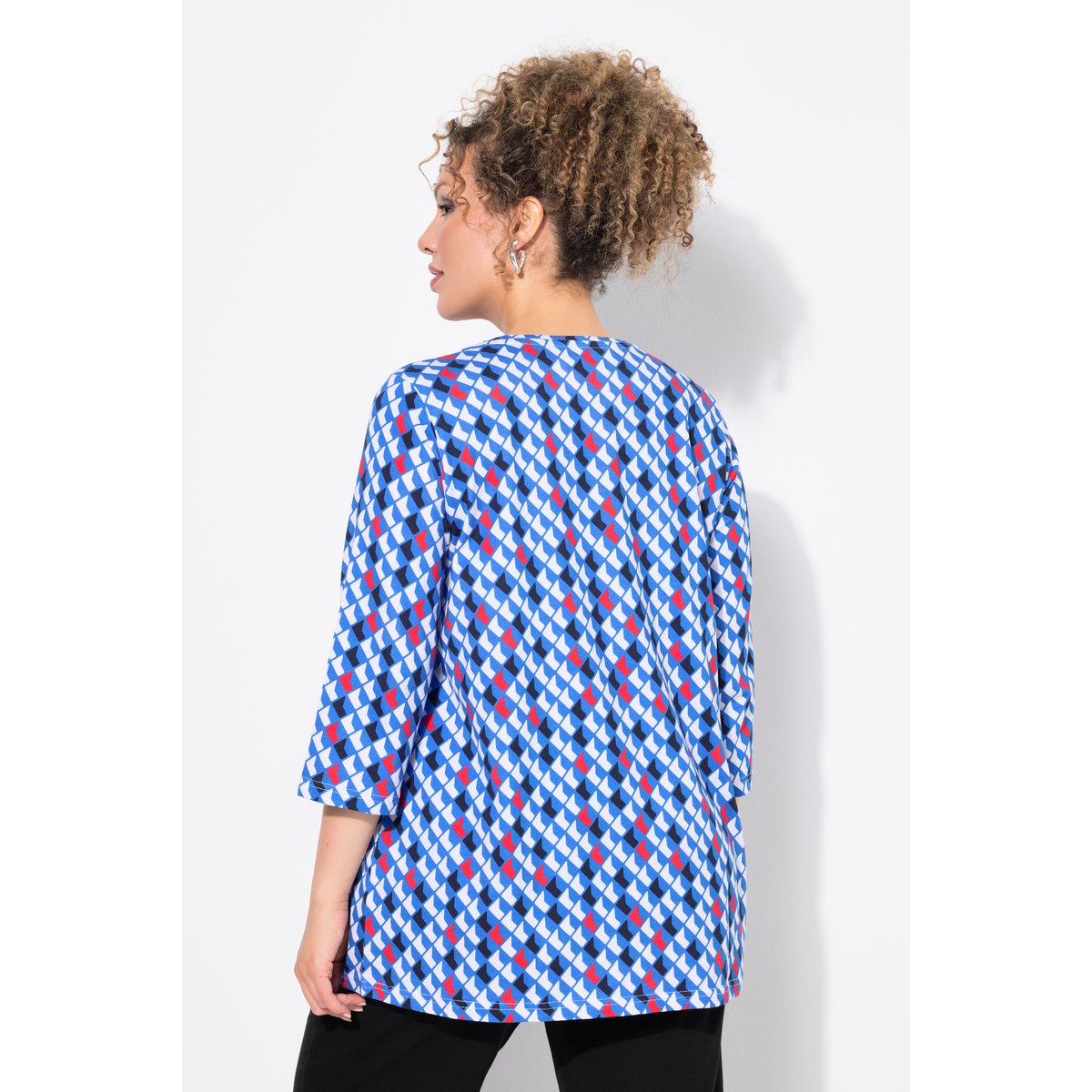 T-shirt long imprimé marine, ULLA POPKEN