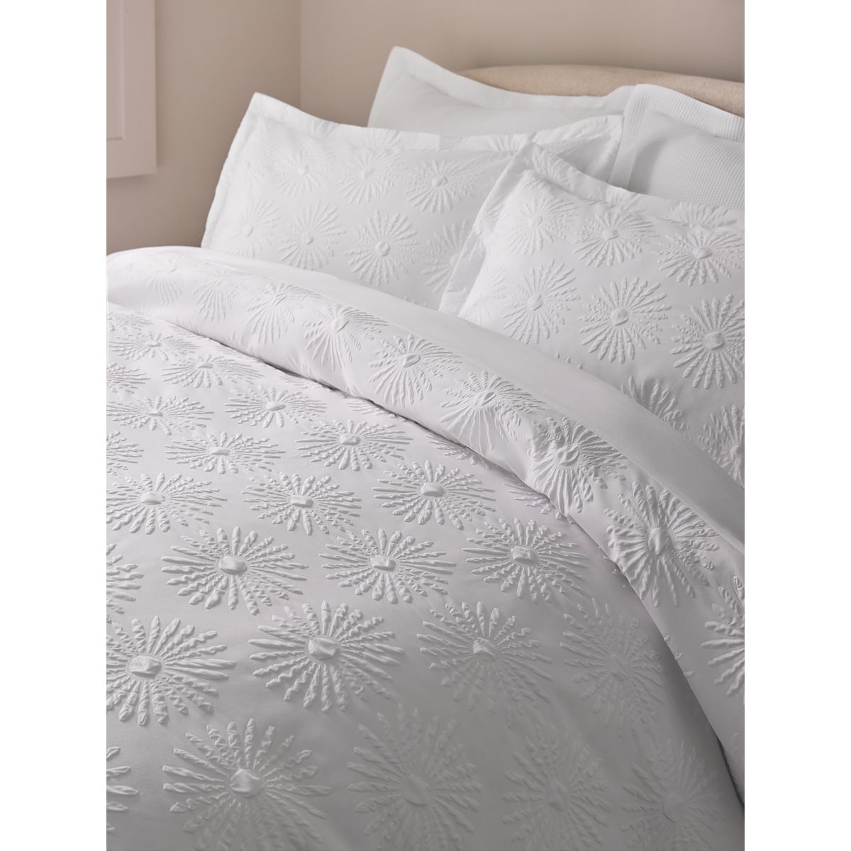 Housse de couette et taie d’oreiller en coton blanc, NEXT