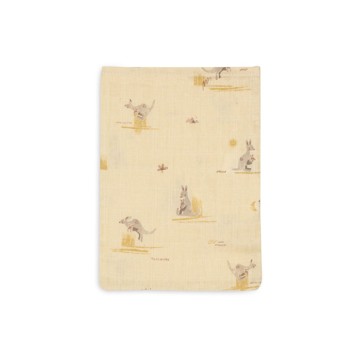 Lot de 3 gants de toilette gaze de coton jaune kangaroots, JOLLEIN