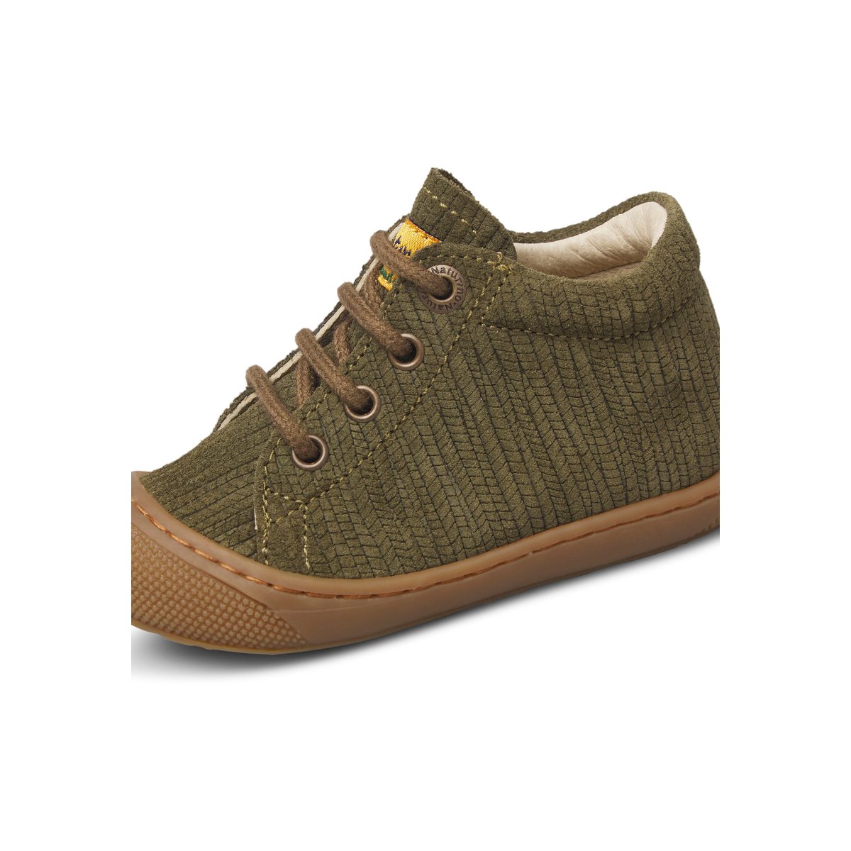 Chaussures premiers pas en suède COCOON kaki-gris, NATURINO