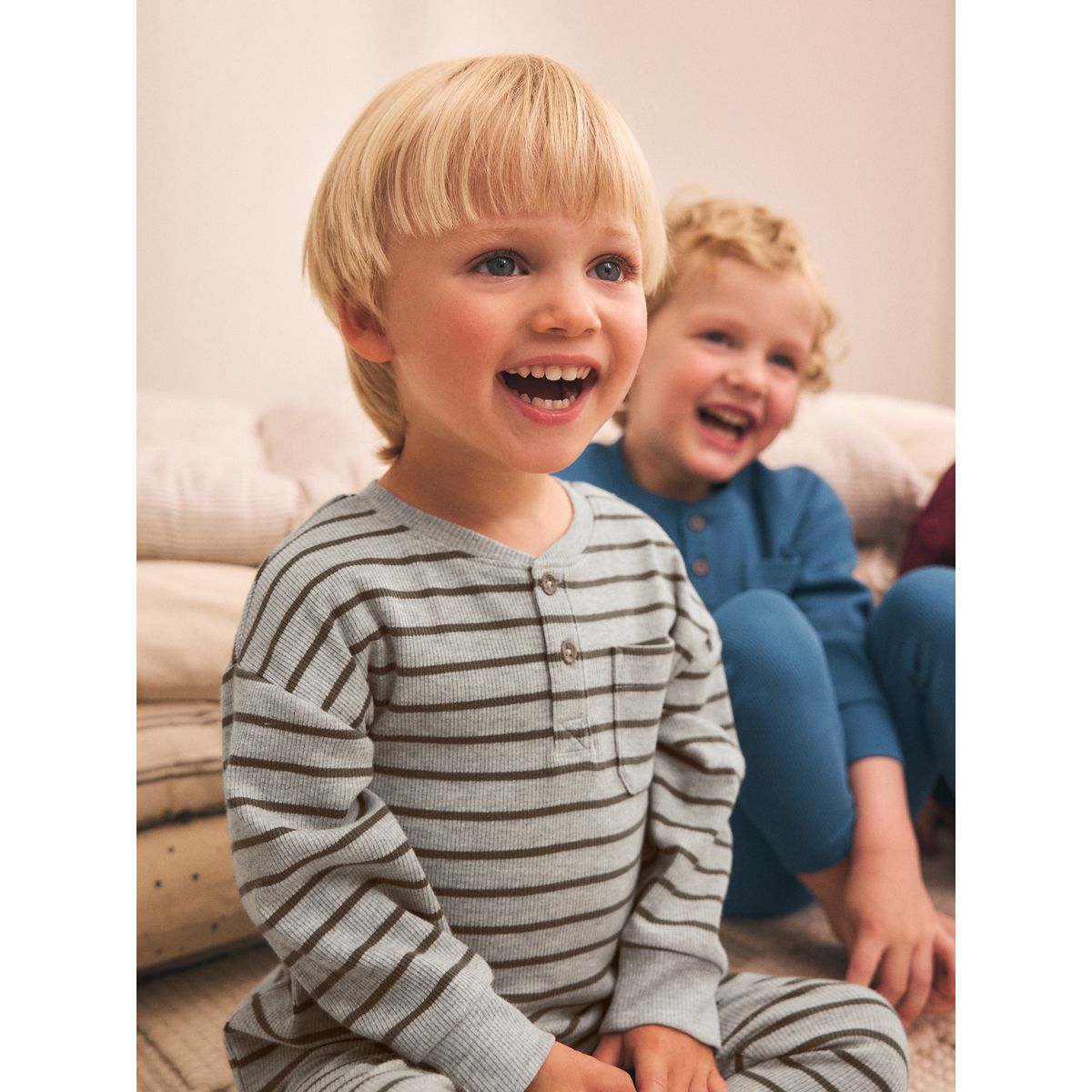 Pyjama douillet, lot de 3 bleu/gris/bordeaux, NEXT