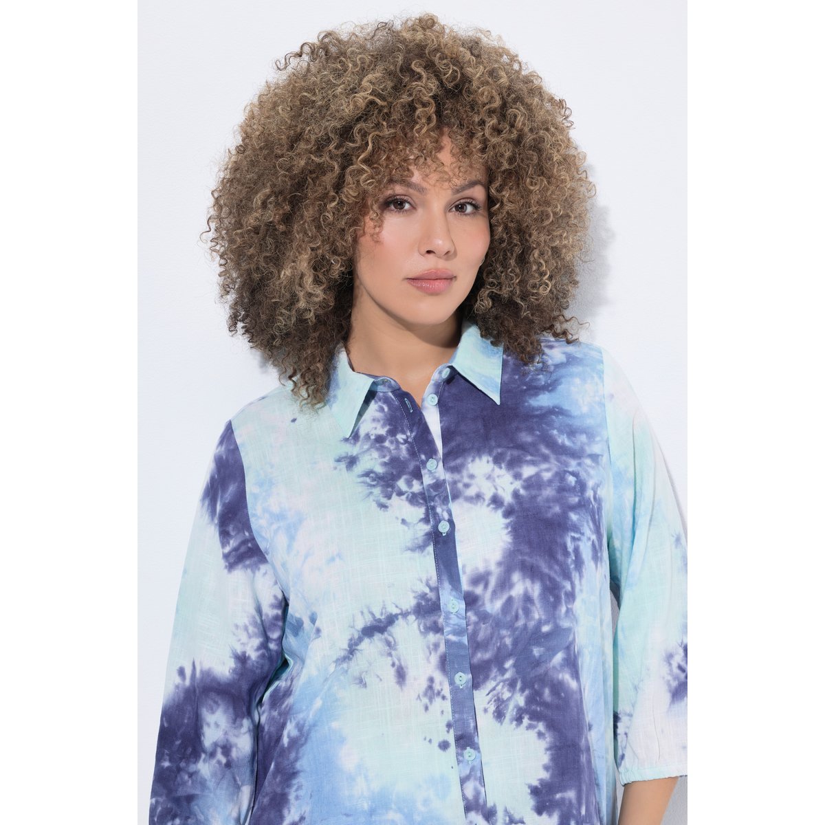 Chemisier en lin mélangé turquoise pâle, ULLA POPKEN