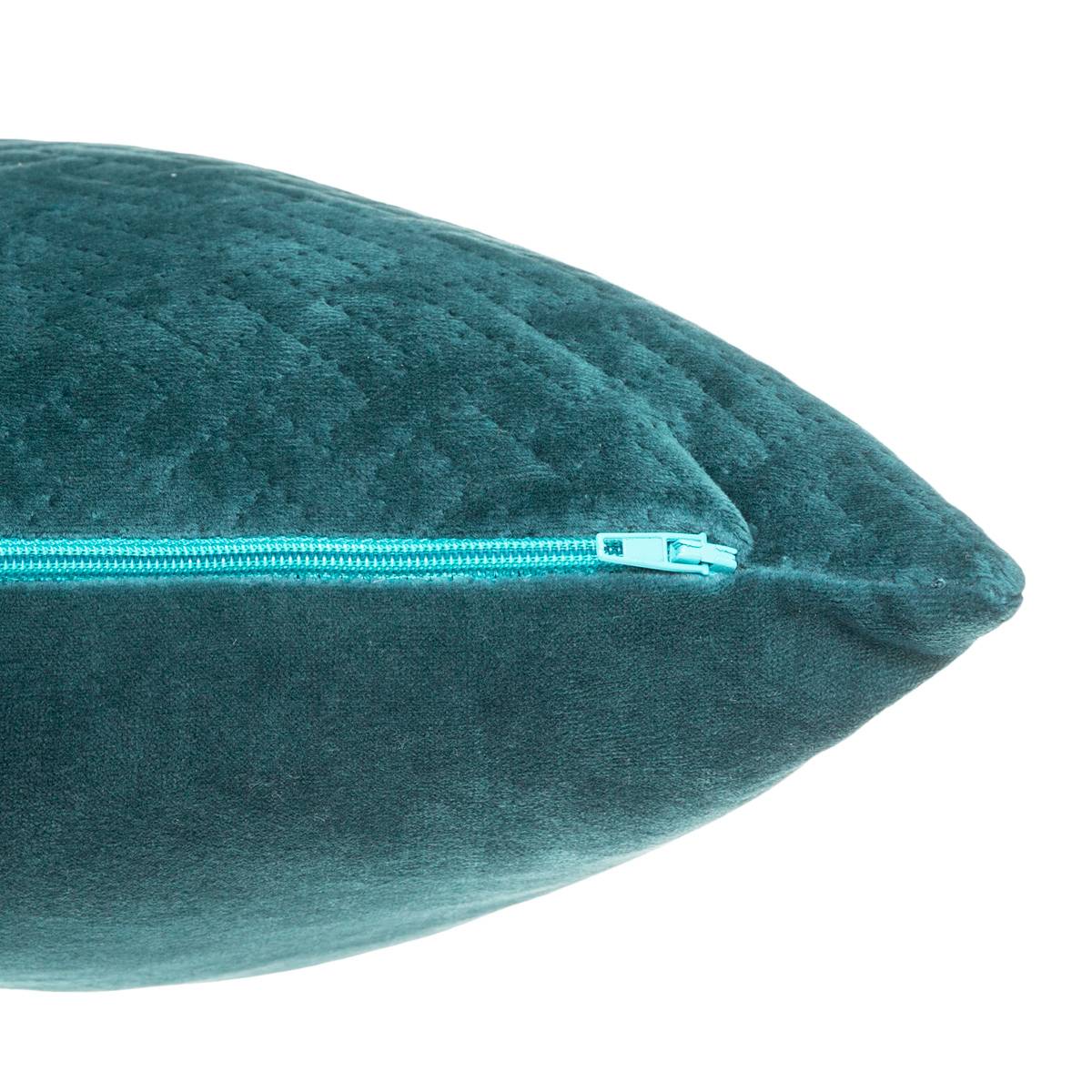 Coussin déhoussable en velours DOLCE bleu, ATMOSPHERA