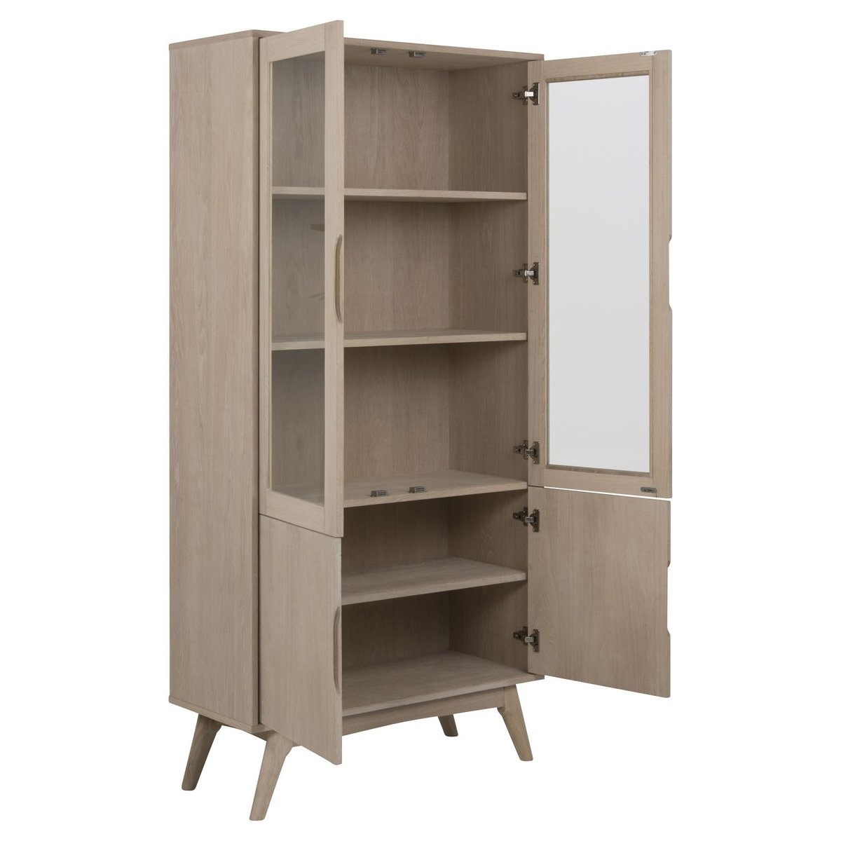 Vitrine haute 4 portes et 4 étagères MARTIE beige, TOILINUX