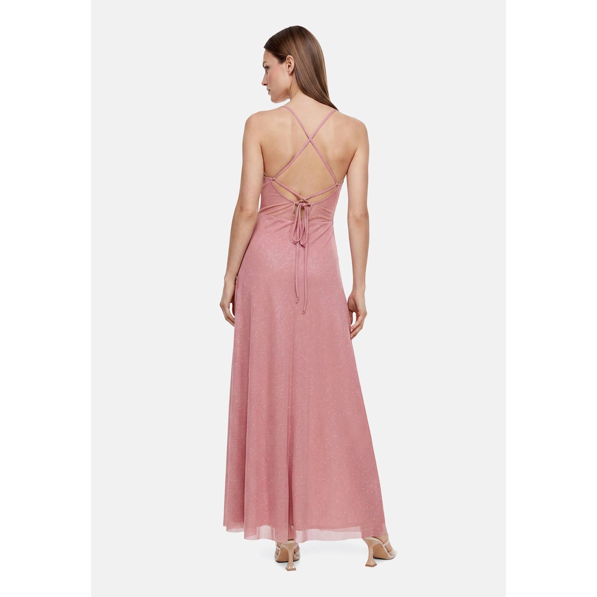 Robe de soirée au look scintillant rosé/silver, VERA MONT