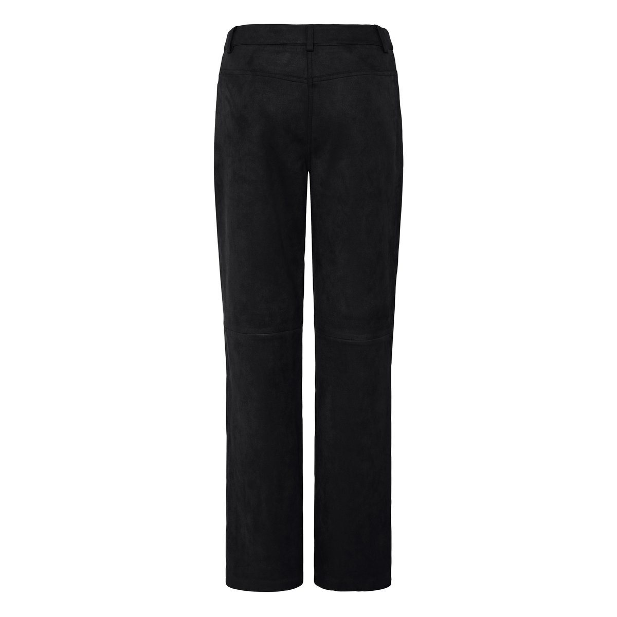 Pantalon coupe droite, finition douce effet suède noir, ICHI