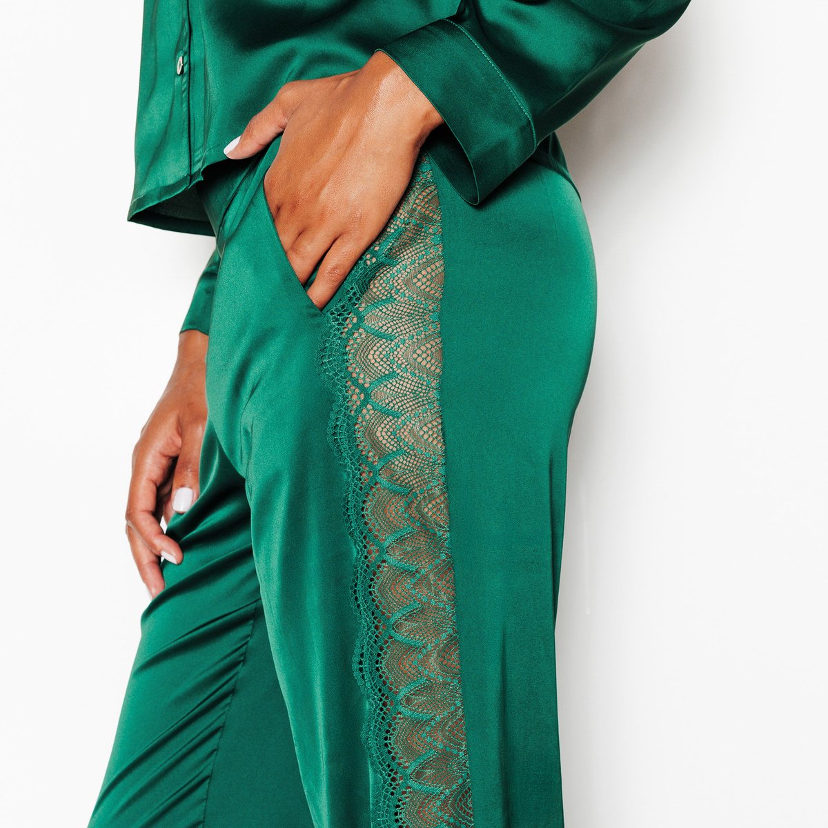 Pantalon pyjama INOUIE vert, ROUGEGORGE LINGERIE