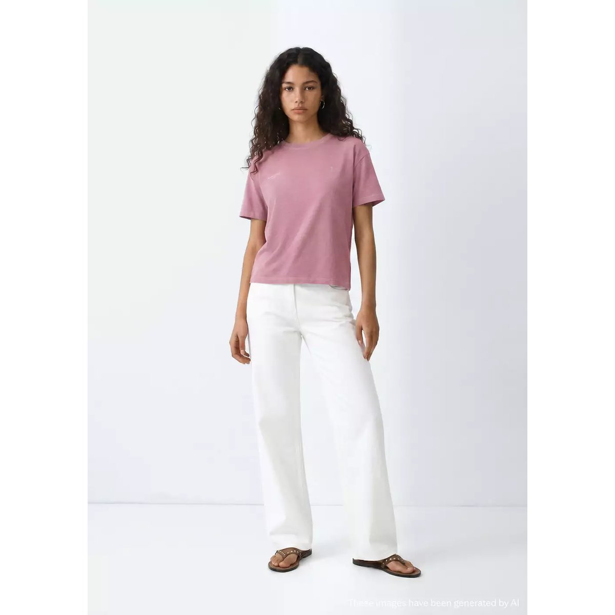 T-shirt 100 % coton motif rose, MANGO TEEN