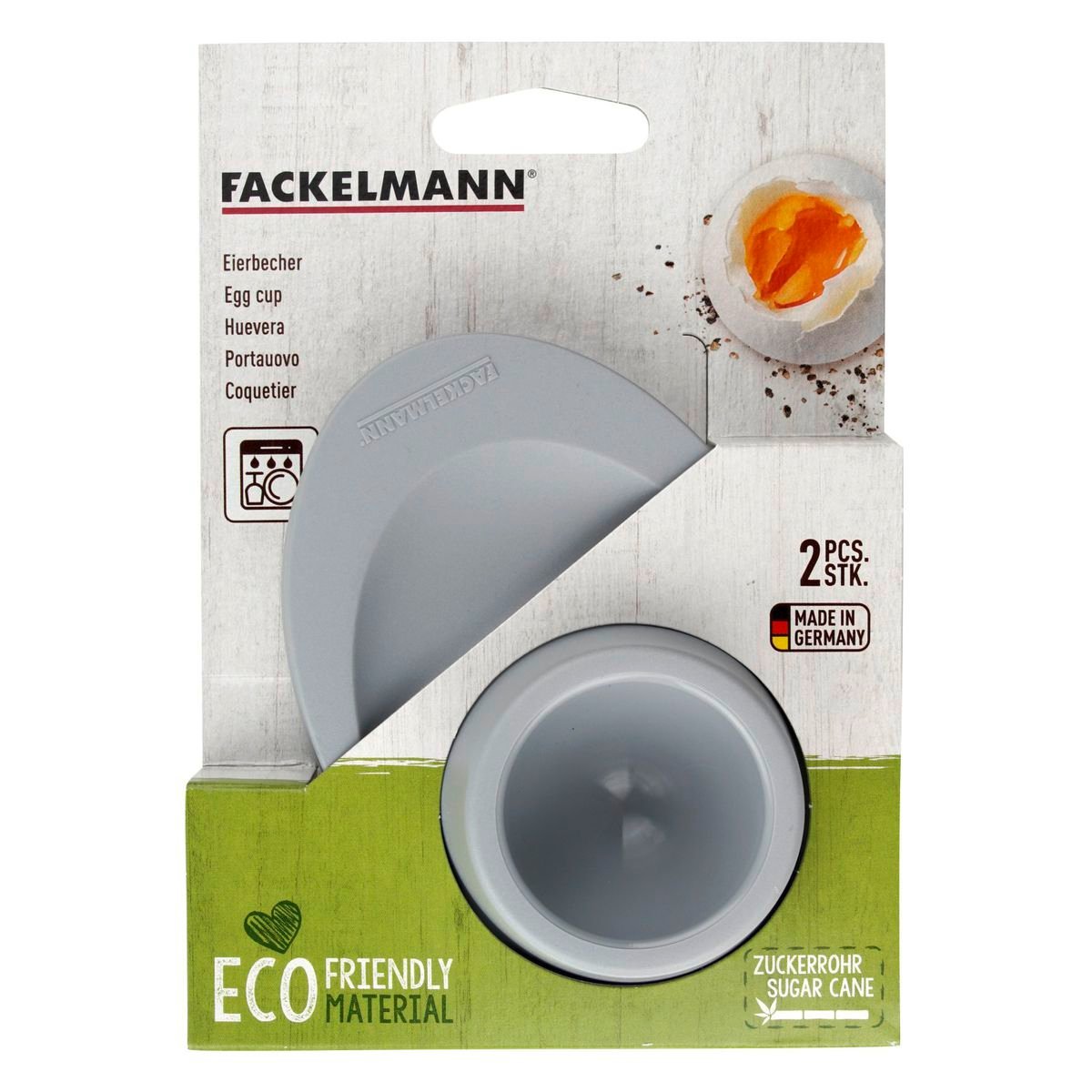 Set de 4 ustensiles de cuisine coquetiers NATURE gris, FACKELMANN