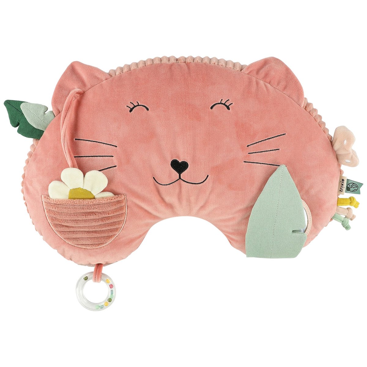 Coussin d'activités rose, noir, blanc, TRIXIE