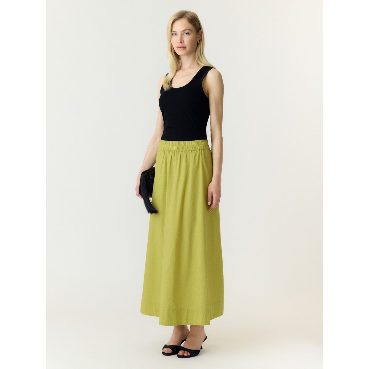Jupe Longue vert - apple green1, YAS