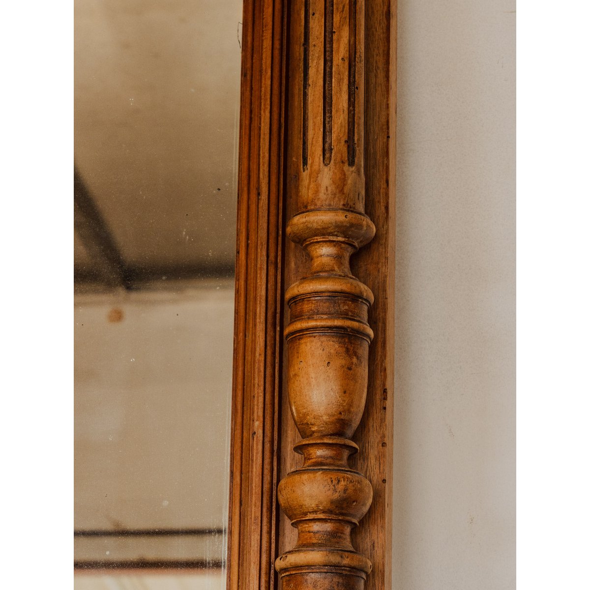 Grand miroir en bois Georges N°1461 - Bon état bois foncé, DEBONGOUT