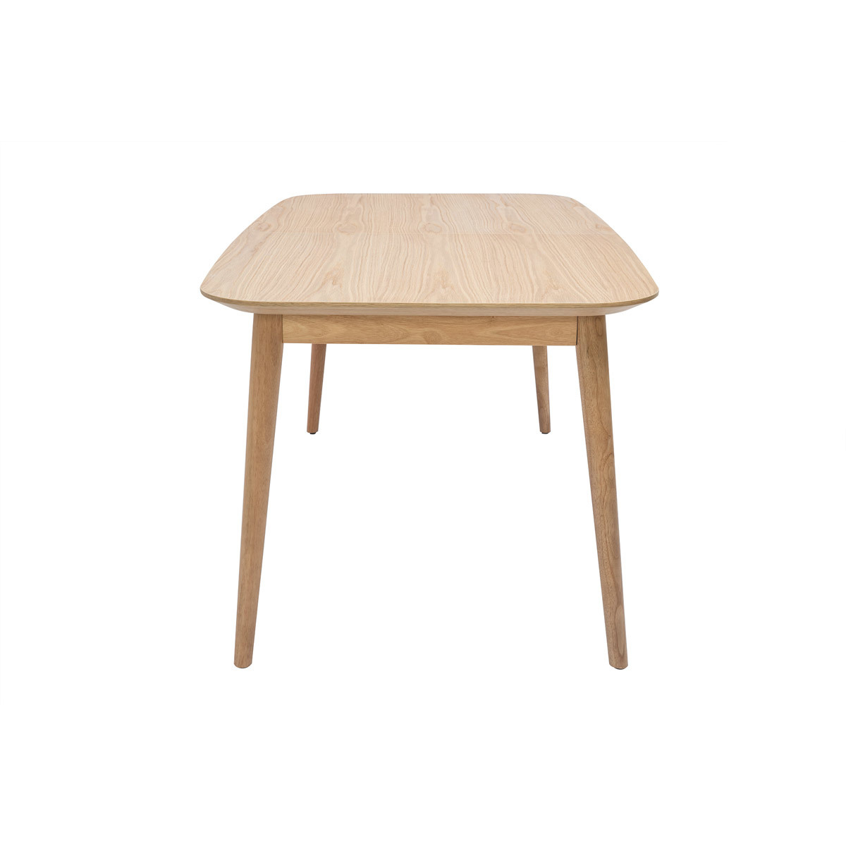 Table extensible rallonges intégrées rectangulaire L160-210 cm ANK chêne clair, MILIBOO