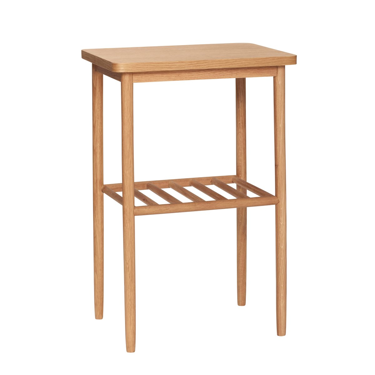 Table d'appoint en placage de chêne et bois de chêne ACORN naturel, HUBSCH