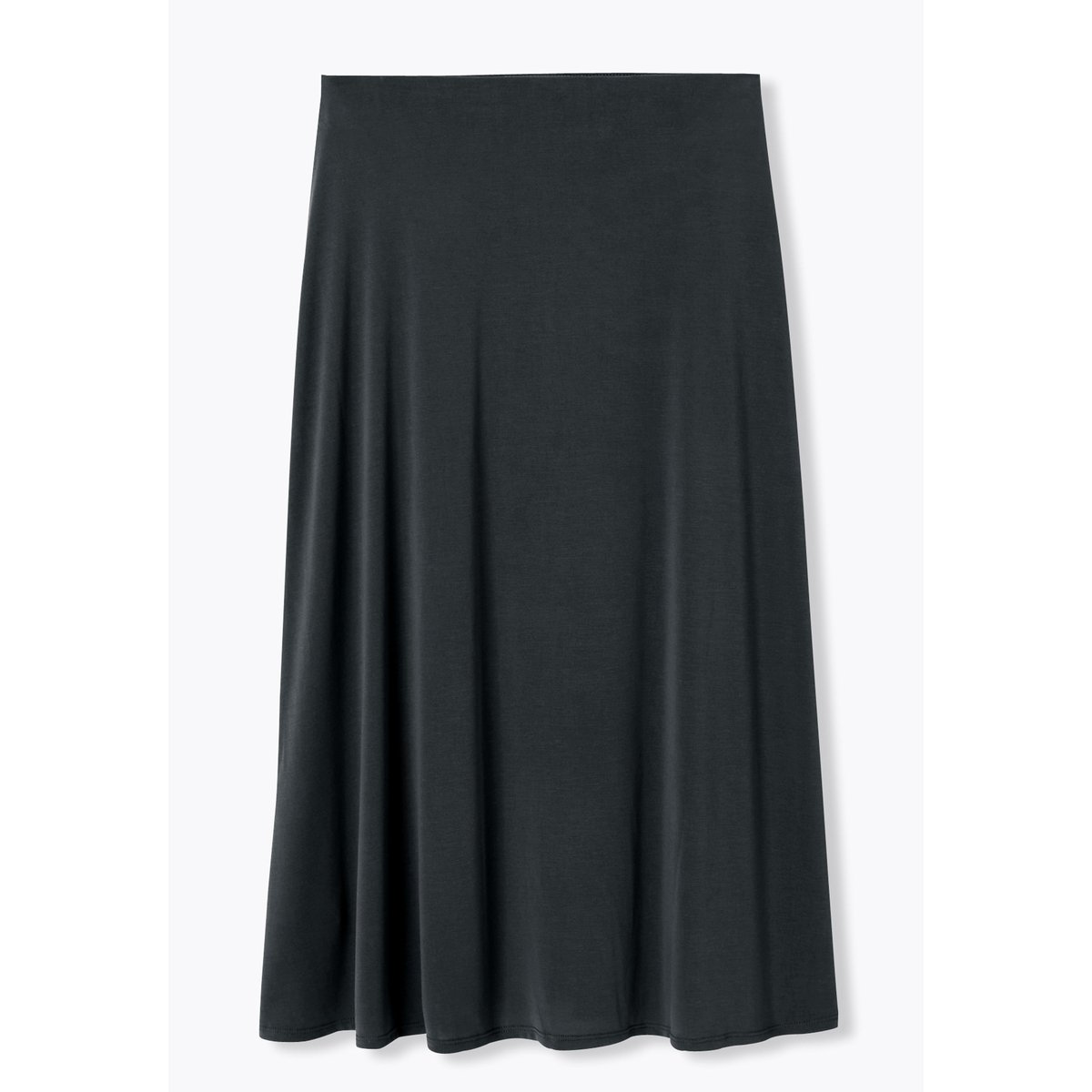Jupe midi en jersey uni noir, PROMOD