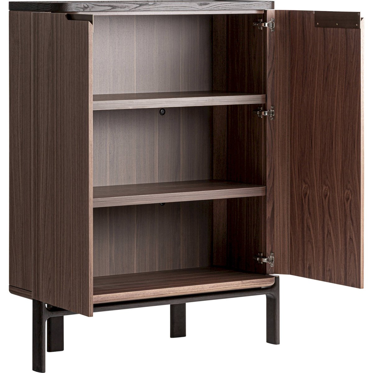 Armoire contemporaine en bois marron, noyer noir et beige, RECOLLECTION
